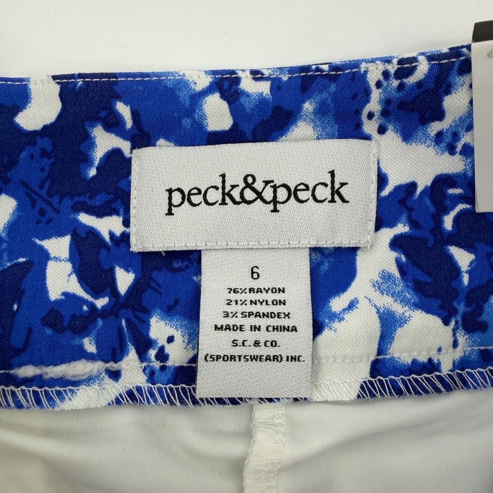Peck & Peck Womens Blue White Graphic Reef Print Golf Skort Size 6 NWT 70491IST - Picture 3 of 9